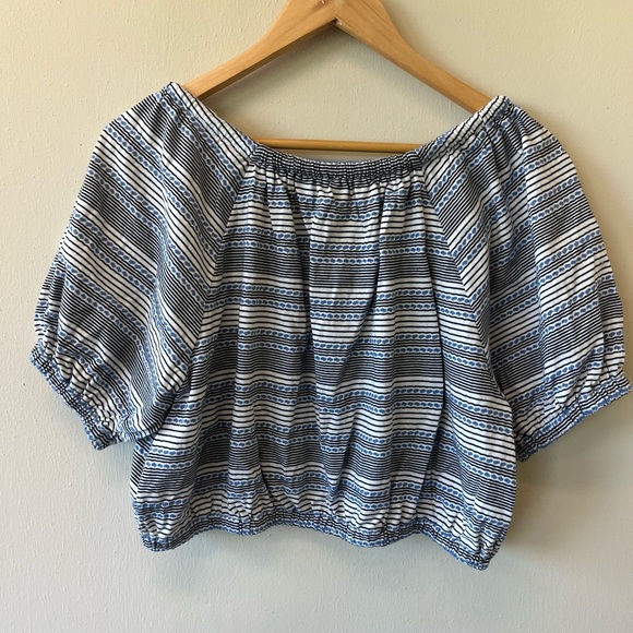 Madewell Jacquard Keyhole stripped crop top - Picture 6 of 9